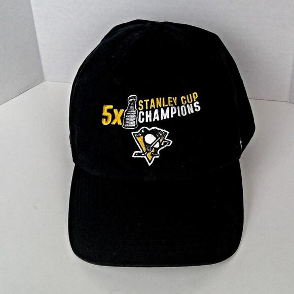 '47 Brand Pittsburgh Penguins 5X Stanley Cup Champions Strapback Dad Cap/Hat NHL - Picture 1 of 11